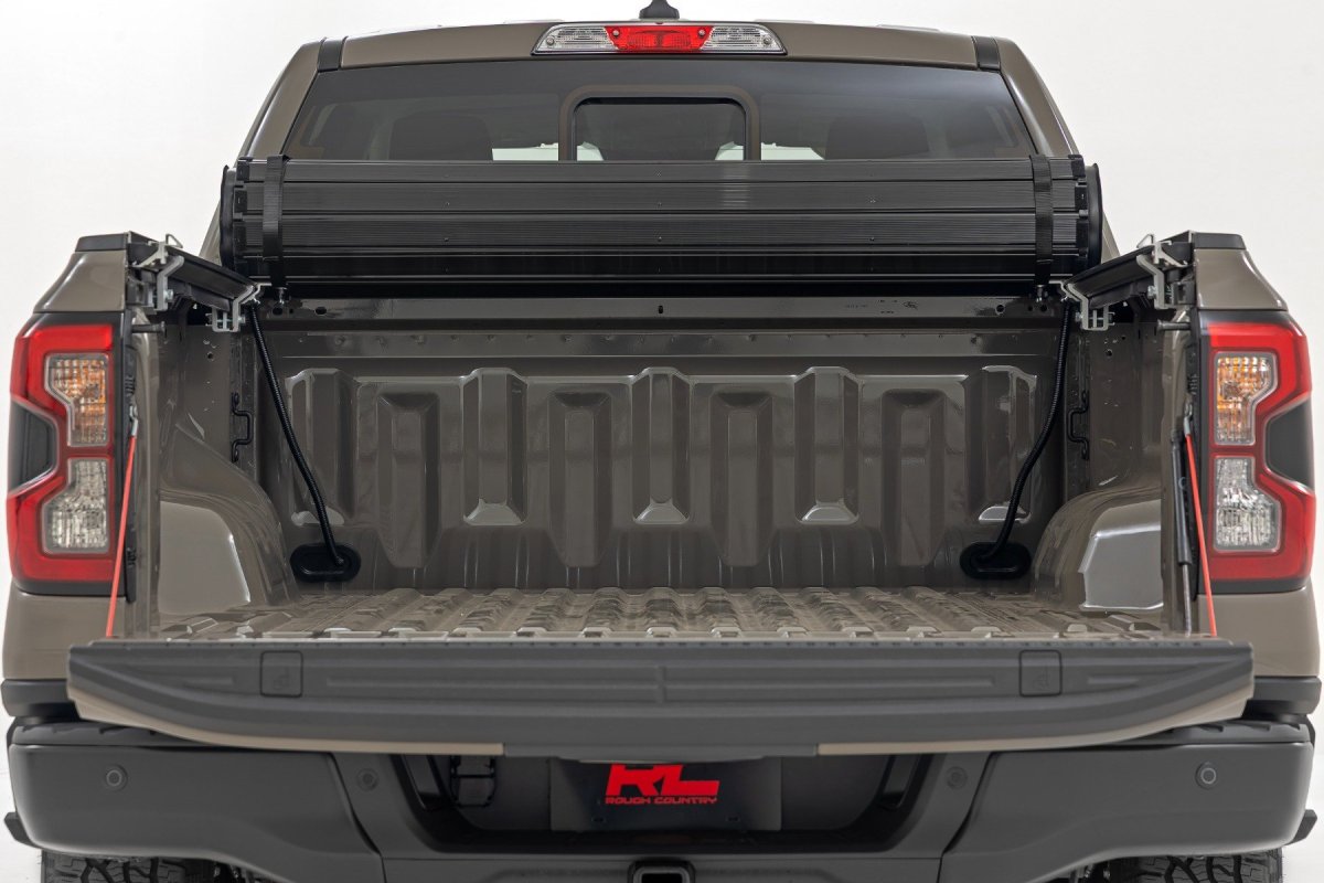 Ford Ranger Hard Roll Up Bed Cover - Rough Country - Low-Profile - Matte Black - '24-'25